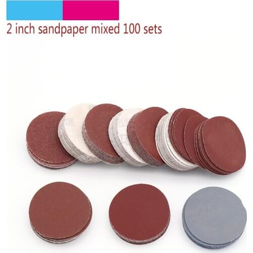 100pcs 2 inch 80-3000 Grit Round Self Adhesive Sandpaper Disk Sand Sheets Sanding Grinding Disc for Sander Grits Abrasive Tools
