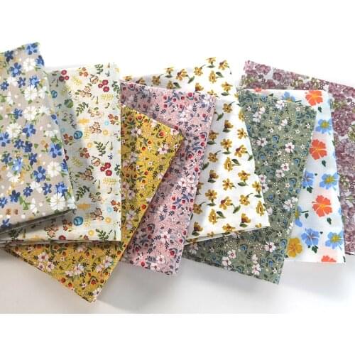 145x50cm Cotton Poplin Floral Sewing Fabric Pastoral Style, Making Shirt Dress Doll Clothes Cloth