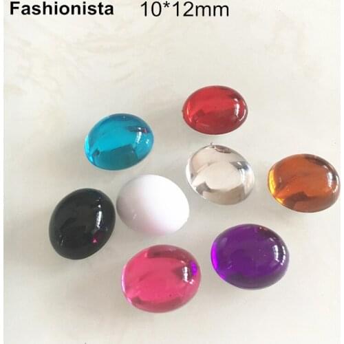 150 pcs/10 pcs Oval Acrylic Cabochon,10*12mm Smooth Crystal Cabs,Flat Back Domed Beads,Crystal Resin Oval Beads For Crafts -WW