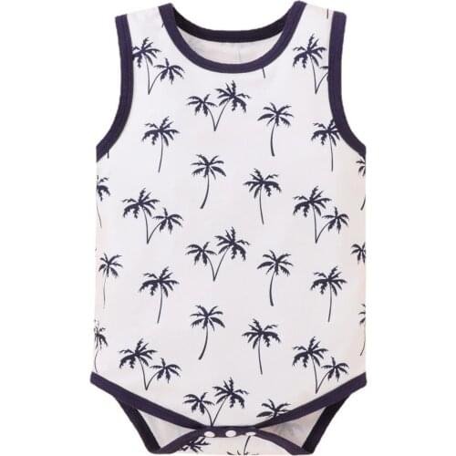 2021 Summer Sleeveless Baby Jumpsuit Floral Baby Romper Newborn Infant Baby Boys Girls Letter Cartoon Sleeveless Romper Clothes