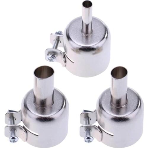 3pcs 5mm 8mm 10mm Silver Stainless Steel Hot Air Nozzles for 858 858A 858D 868 878 898 Soldering Station Diameter 22mm