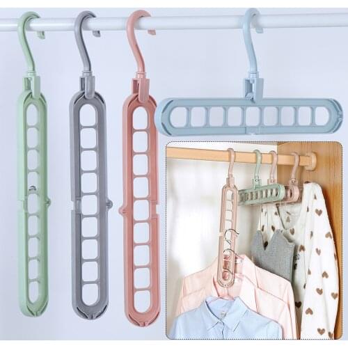 9 Hole Clothes Hanger For Clothes Drying Rack Multifunction 360° Rotate Folding Storage Racks Plastic Wardrobe Closet Organizer