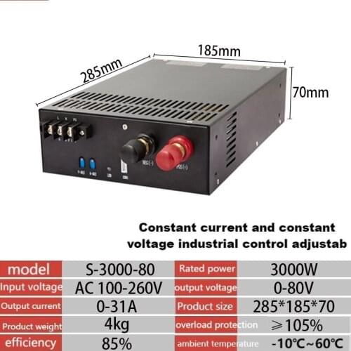 AC-DC digital display power transformer 3000W 200V to 12V 24v60v 80V 110V SUSWE