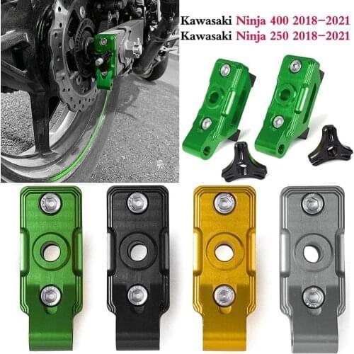 Motorcycle Accessories Ninja400 Tensioners Catena Rear Axle Spindle Chain Adjuster Blocks for Kawasaki Ninja 400 250 2018-2021