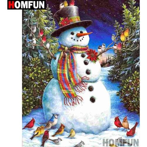 HOMFUN Full Square/Round Drill 5D DIY Diamond Painting "Cartoon snowman" Embroidery Cross Stitch 5D Home Decor Gift A00955