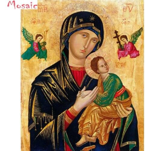 DIY diamond painting cross stitch kit diamond embroidery mosaic needlework crafts Our Lady of Virgin Mary Russia Religious Icon