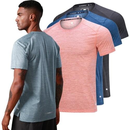 Quick Drying Mens T-Shirt Short Sleeve Running Shirt Fitness Sport Training Shirt Gym Clothing Jogging Tops Breathable T-Shirts
