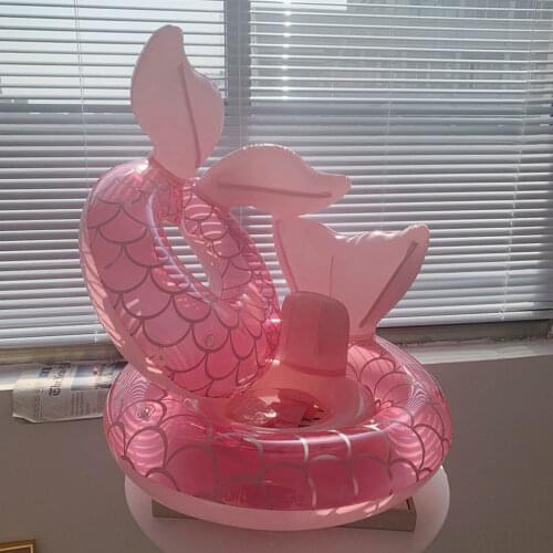 2021 Childrens Mermaid Inflatable Swimming Ring Floating Bed Swim Circle Baby Seat Swimming Seat Summer Pool Party Toy