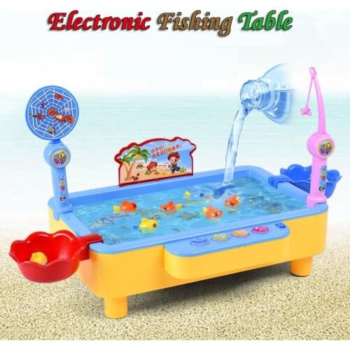 Electric Fishing Table Kids Fish Game Toys Musical Pool Childhood Fancy Pretend toys For Outdoor Fun