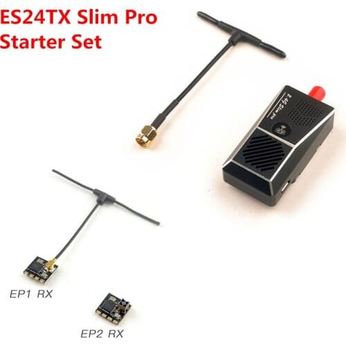 HappyModel 2.4G ExpressLRS ELRS Starter Set ES24TX Slim Pro 2.4G Nano TX with 3PCS 2.4G EP1 EP2 RX for FPV Long Range RC Drones