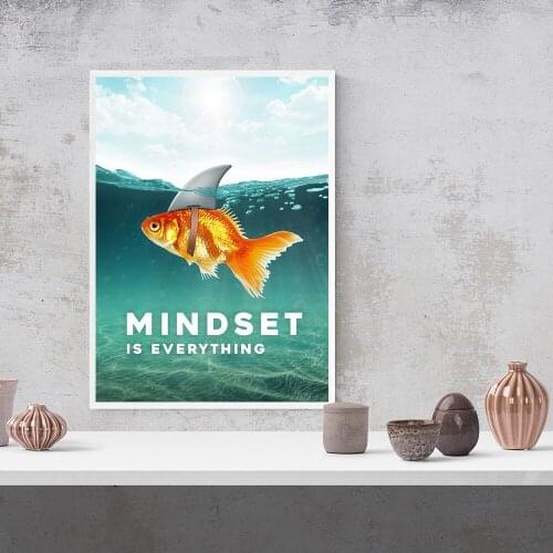 HD Prints Pictures Home Decoration Paintings Canvas Modular Mindset Is Everything Poster For Bedroom Wall Artwork No Framework