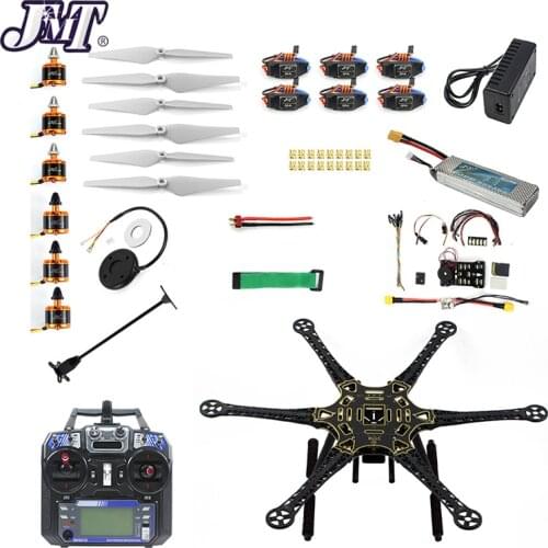 JMT DIY FPV Drone Hexacopter 6-axle Aircraft Kit HMF S550 Frame PXI PX4 Flight Control 920KV Motor GPS FS-i6 Transmitter