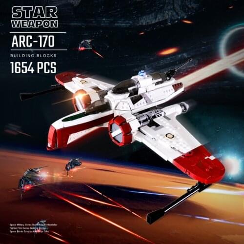 MOC ARC-170 Space Movie Series Fighter Destroyer Aircraft Model MOC Building Blocks DIY Bricks Edacational Toys For Children