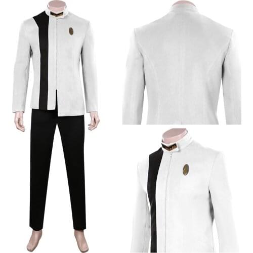 Star Discovery Trek S4 Cosplay Costume White Top Pants Uniform Suit for Men Women