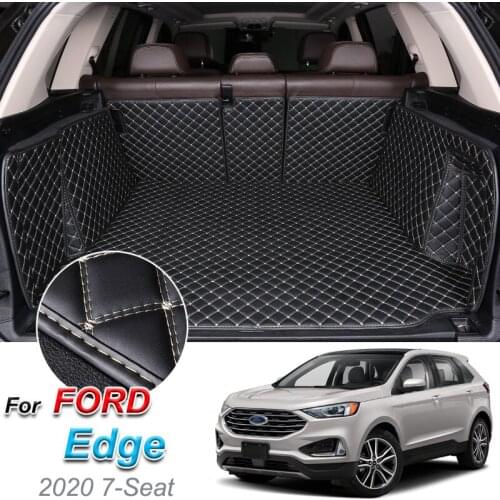 Leather Car Trunk Mat For Ford Edge 2020 Cargo Liner Trunk Floor Pad Carpet Car Accessories