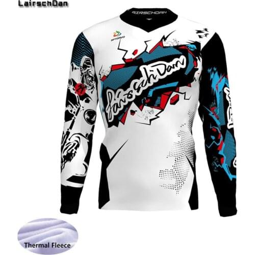 LairschDan 2020 MTB Enduro Motocross Jersey Maillot Hombre DH Winter Thermal Fleece Downhill Jersey Off Road Mountain Bike Shirt