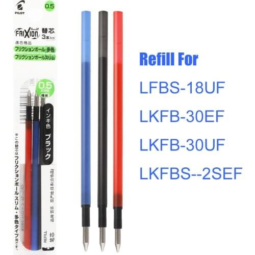 LifeMaster Pilot FriXion Ball Gel Multi Pen Refill 0.5 mm 0.38 mm 6 refills/lot (2 Packs) Black/Red/Blue/Green FBTRF30EF