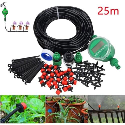 25M DIY Drip Irrigation System Automatic Watering Irrigation System Kit Garden Hose Micro Drip Watering Kits Adjustable dripper