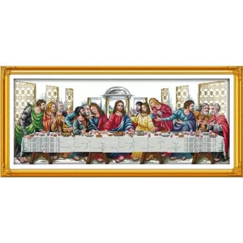 The Last Supper DMC Cross Stitch Pattern DIY Needlework 14CT 11CT Counted Cross Stitch Kits for Embroidery Cross For Home Decor