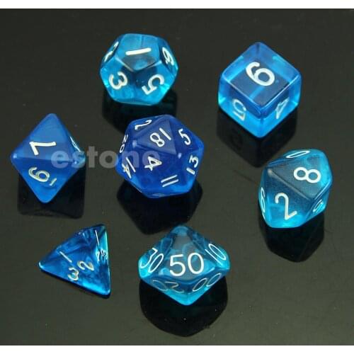 RPG D&D DND Poly Dice Board Game set of 7 sided die D4 D6 D8 D10 D12 D20