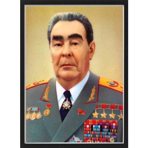 CCCP USSR Leonid Ilyich Brezhnev Portrait Soviet Union Leader Painting Poster Decorative Wall Canvas Sticker Posters Decor Gift