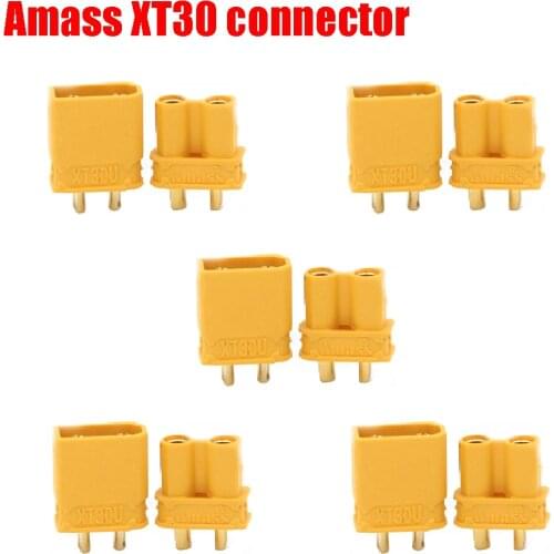 New specials 10 x Amass XT30U Plug Connector With Sheath Housing 5 Male 5 Female (5 Pair )