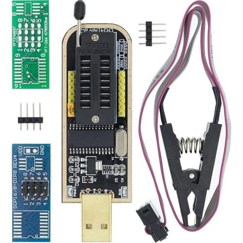 I21 CH341A 24 25 Series EEPROM Flash BIOS USB Programmer Module + SOIC8 SOP8 Test Clip For EEPROM 93CXX / 25CXX / 24CXX DIY KIT