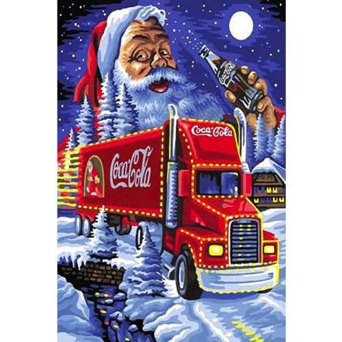 Santa Claus Red Truck Full Drill Square Round DIY 3D Diamond Painting Kit Kid Christmas Gift Diamond Mosaic Canvas Poster