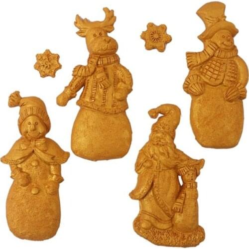 Silicone Material Elk Snowman Santa Claus Shapes Design Fondants Moulds DIY Cake Baking Accessories for Home Kitchen Use