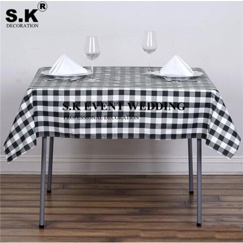 Buffalo Plaid Tablecloth Square White/Red Checkered Gingham Polyester Table Cloth For Wedding Event Decoration