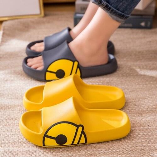 Slippers female bell home indoor bath slippers household trend lovers slippers home slippers men shoes Cartoon Animation