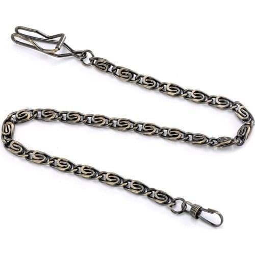 Vintage Bronze/Black/Silver/Gold Fold Twist Chains 30cm Length for Pocket Watch