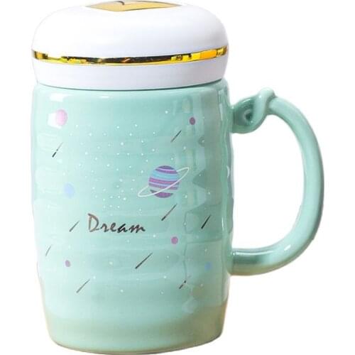Wave Love Lovely Mug Girl Heart Color Glaze Ceramic Cup Family Student Gift Cup Wedding Ceremony with Hand Gift