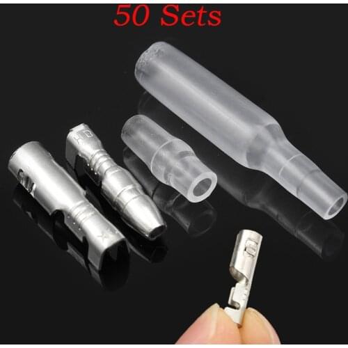 High Quality 50 Sets 4mm Car Motorcycle Electrical Bullet Connector Wire Male Female Socket Classic Terminal With Insulation Cov