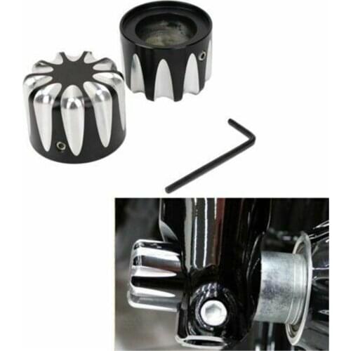 1 Pair Motorcycle Front Wheel Axle Lock Nut Rim Cover Caps For Harley Touring FLHX FLHR 15-later Motorcycle Accessories