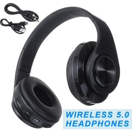 For Portable Audio Music 1pc Wireless Headphones bluetooth 5.0 Stereo Foldable Headset Mp3 Adjustable Earphones with Mic Pohiks