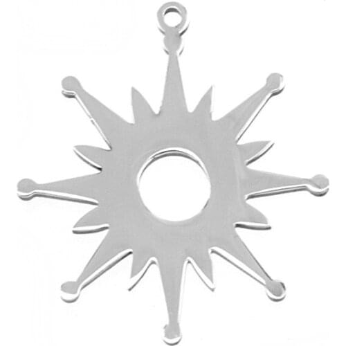 100% Stainless Steel Star Charm Pendants For Jewelry Making Blank Metal Tags Double Mirror Polished Wholesale 50pcs