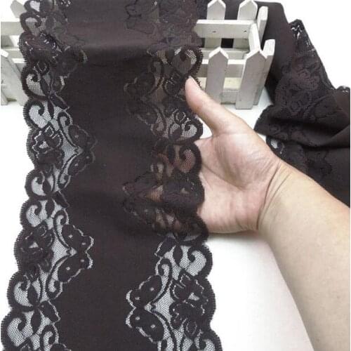 2 Meters Deep Coffee Elastic Lace Trim Sewing Lace Ribbon Guipure Lace Trimmings Fabric DIY Garment Accessories