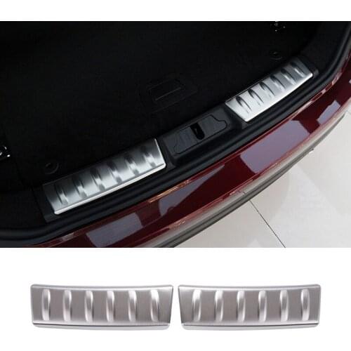 Stainless Steel For Jaguar F-Pace 2016 2017 2018 Interior Rear Bumper Protector Door Sill Plate Molding Cover Trim Sticker 2Pcs