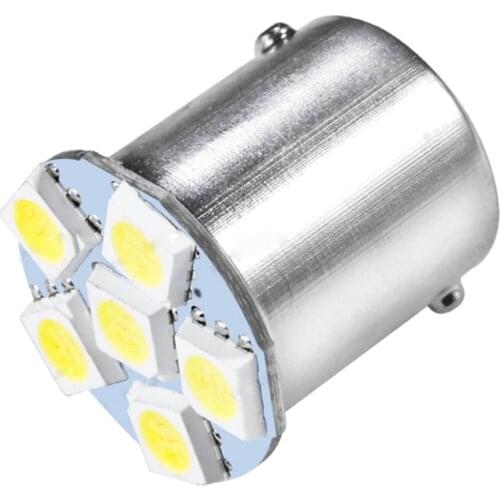 20pcs DC6V 6.3V BA15S 1156 P21W Car LED Turn Signal Light Bulb Motor Tail Backup Brake Reverse Lamp 5050 6SMD White Red DC6V