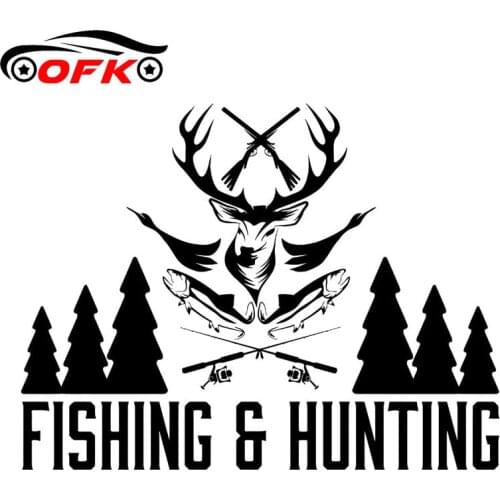 Car Stickers Decor Motorcycle Decals Fishing Hunting Shop Hunter Fisherman Decorative Accessories Creative PVC,18cm*14cm