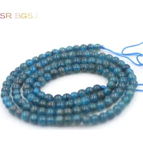 Free Shipping 4mm Round Blue Kyanite Natural Stones Spacer Beads For DIY Necklace Bracelet Jewelry Making Bead Strand 15"