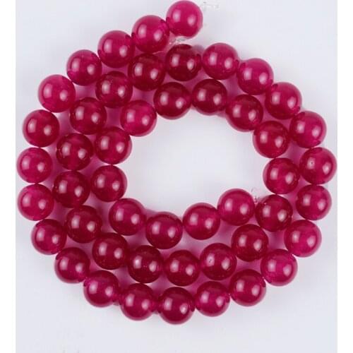 Natural Stone Beads B Color Rose Ruby Agate Round Loose Beads for Making DIY Bracelet Earrings Accessories15'' 4/6/8/10/12/mm