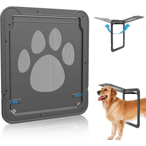 Pet screen door 4 Way Lockable Dog Cat Door Security Flap Door ABS Plastic Gate Door for Cat small medium large Dog Pet Supplies