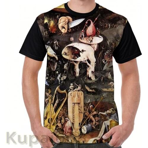 2021funny Graphic print t shirt men Tops tees Hieronymus Bosch The Garden Of Earthly Delights women T-Shirt Short Sleeve tshirts