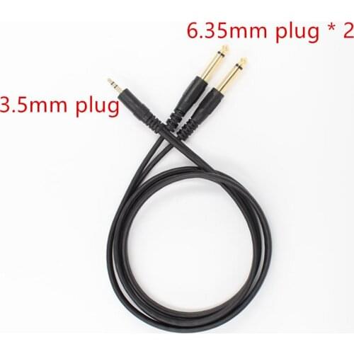 Hot 3.5mm plug Two-channel Male to 2 Male 6.35mm plug Mono 1.5M audio cable amplifier audio guitar mixer connection line