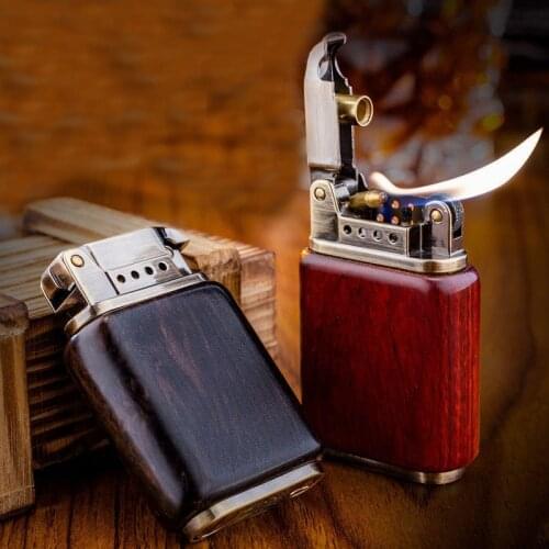 ZORRO Kerosene Lighter Wooden Shell Handle Fire-Breathing Dragon Creative Gasoline Mens High Quality Smoking Gift For Boyfriend