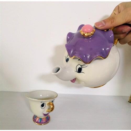 Beauty And The Beast Teapot Mugs Home Decoration Cartoon Mrs Potts Chip Tea Pot Afternoon Water Cups