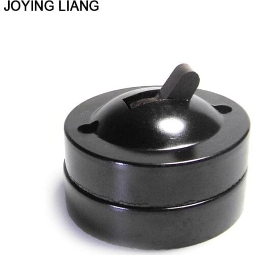 JOYING LIANG Round Flat Base Toggle Switch Single Control Lever Switch Simple Style Black- brown Bedside Switch 6A 250V