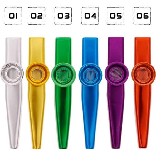 Metal Aluminum Alloy Light-weight Durable Portable Smooth Kazoo Harmonica Mouth Flute Kids Party Gift Kid Musical Instrument